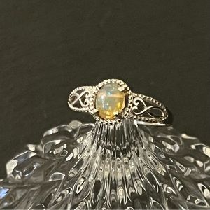 Vintage 925 Sterling Silver Opal Ring Size 10